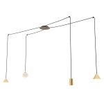 Emibig Pendellampa Fuji Stål Guld | Passande för 1x E14 - Max 10W, 1x GU10 - Max 10W, 2x GX53 - Max 10W