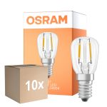 Flerpack 10x Osram Speciell T LED E14 Rörformad Filament Klar 1.6W 50lm - 824 Extra Varm Vit | Ersättare 5W